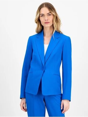 Le Suit Women's Crepe One-Button Straight-Leg Pantsuit Set 8